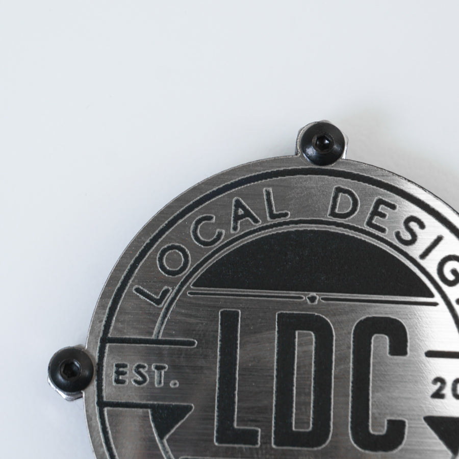 Badge Kit - Engraved Brushed Silver Polymer — view 2
