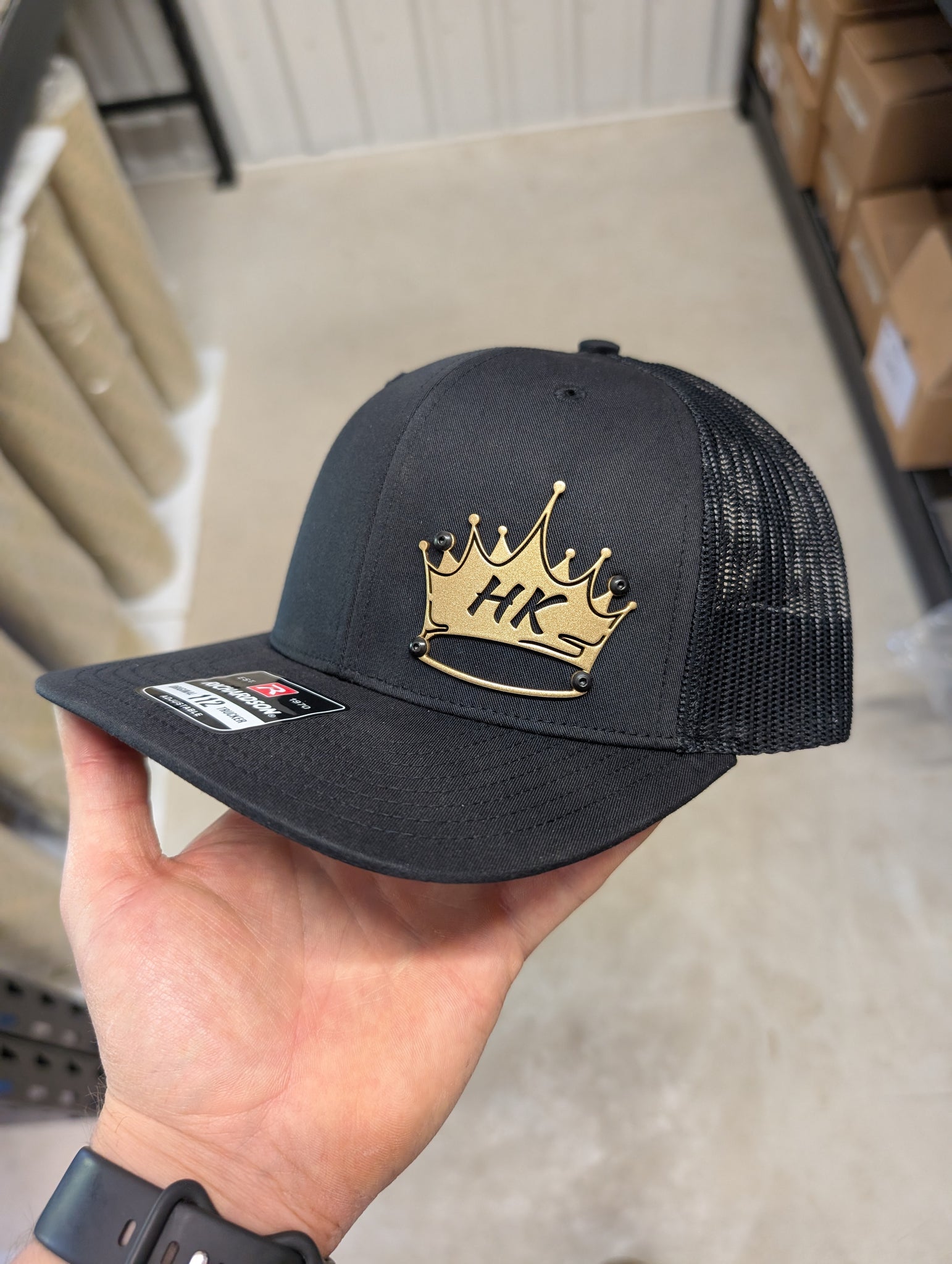 Custom Company Badge Hats With Logo - Powder Coated Design