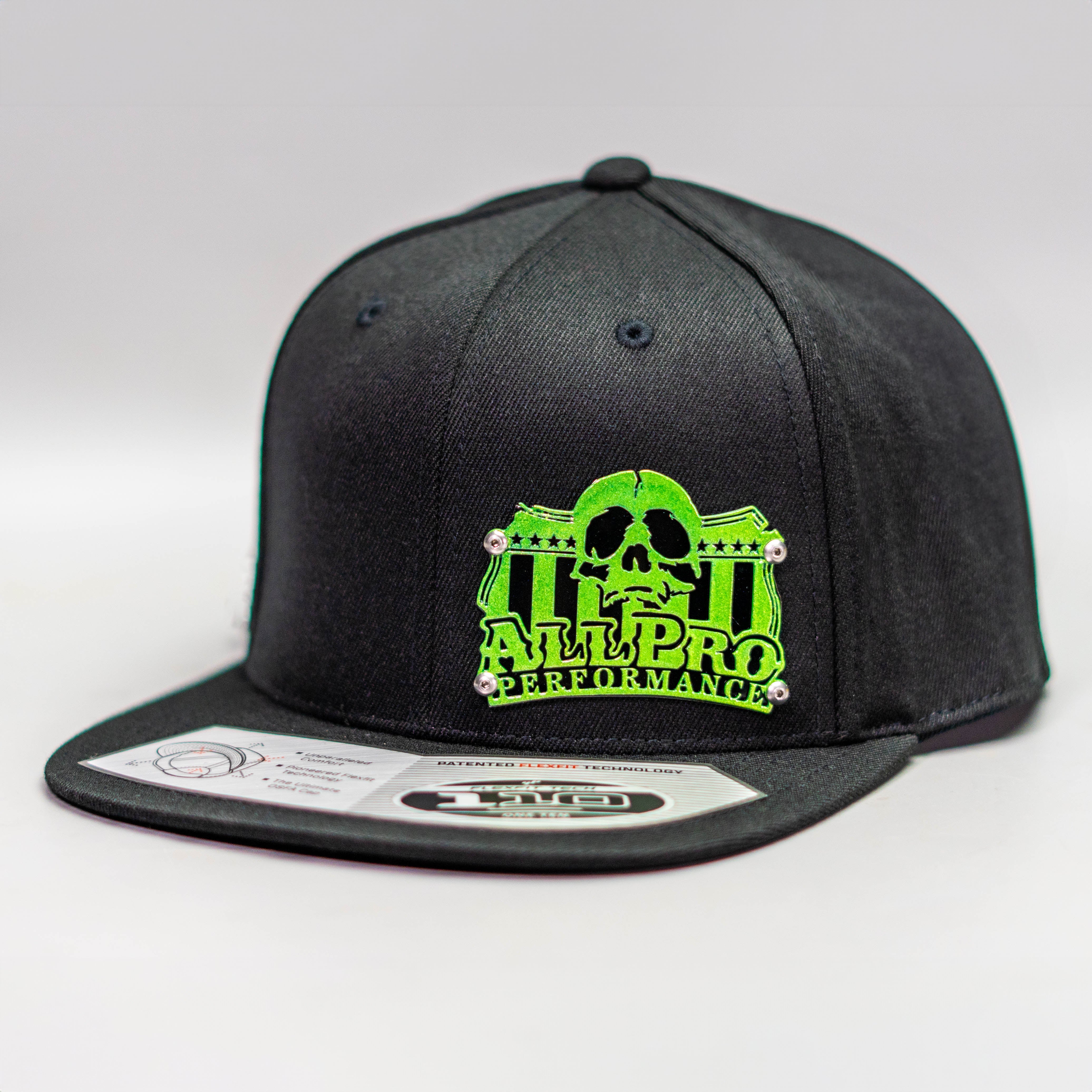 Custom Company Badge Hats With Logo - Flat Bill Black Hat – Dual Layered - Powder Coated Design - Headgear Hats Imagen principal del producto