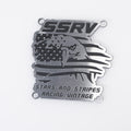 Badge Kit - Engraved Brushed Silver Polymer 8