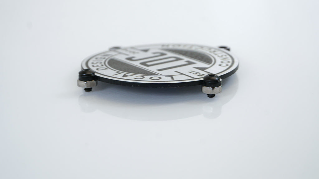 Badge Kit - Engraved Brushed Silver Polymer