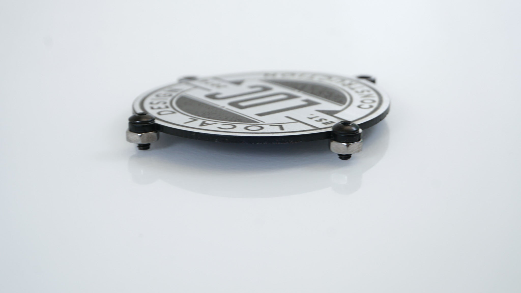 Badge Kit - Engraved Brushed Silver Polymer