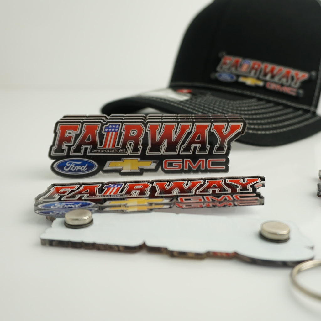 Small Business Bundle - 10 Full Color Badge Hats, Keychains and Universal Badges