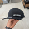 Custom Company Badge Hats With Logo - Mesh Trucker Hat – Brushed Silver/Black Badge - Economy
