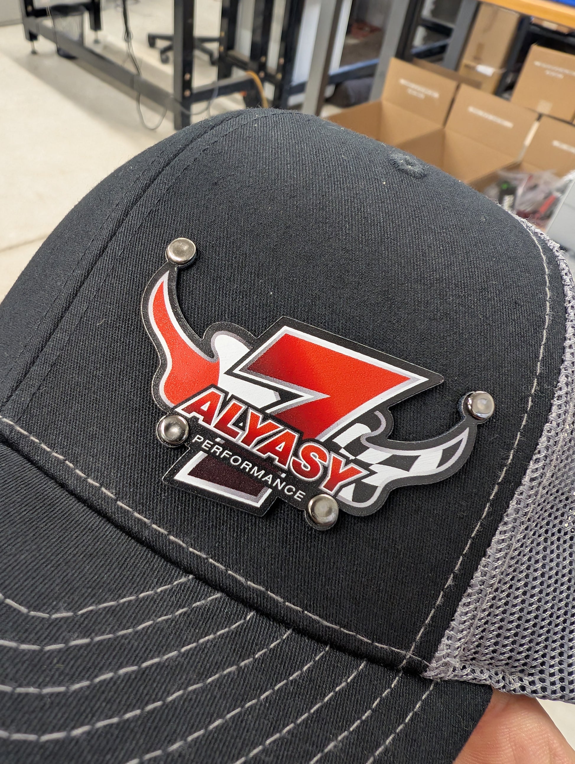 Custom Company Badge Hats With Logo - Mesh Trucker Hat – Full Color Raised Badging