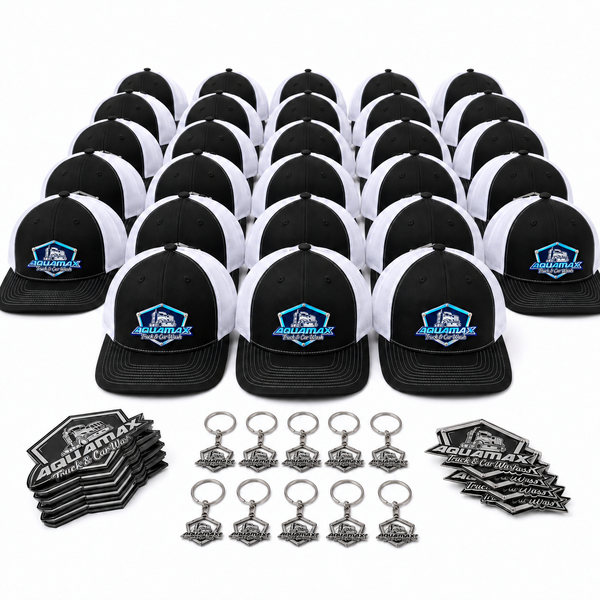 Medium Business Bundle - 25 Badge Hats, Keychains and Universal Badges